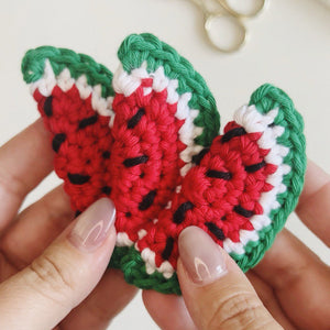 Crochet Mini Watermelon Slice – Free Pattern + Video Tutorial