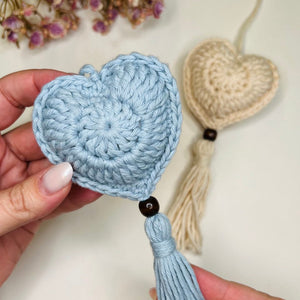 Boho Style Heart Keychain - Free Pattern + Video Tutorial