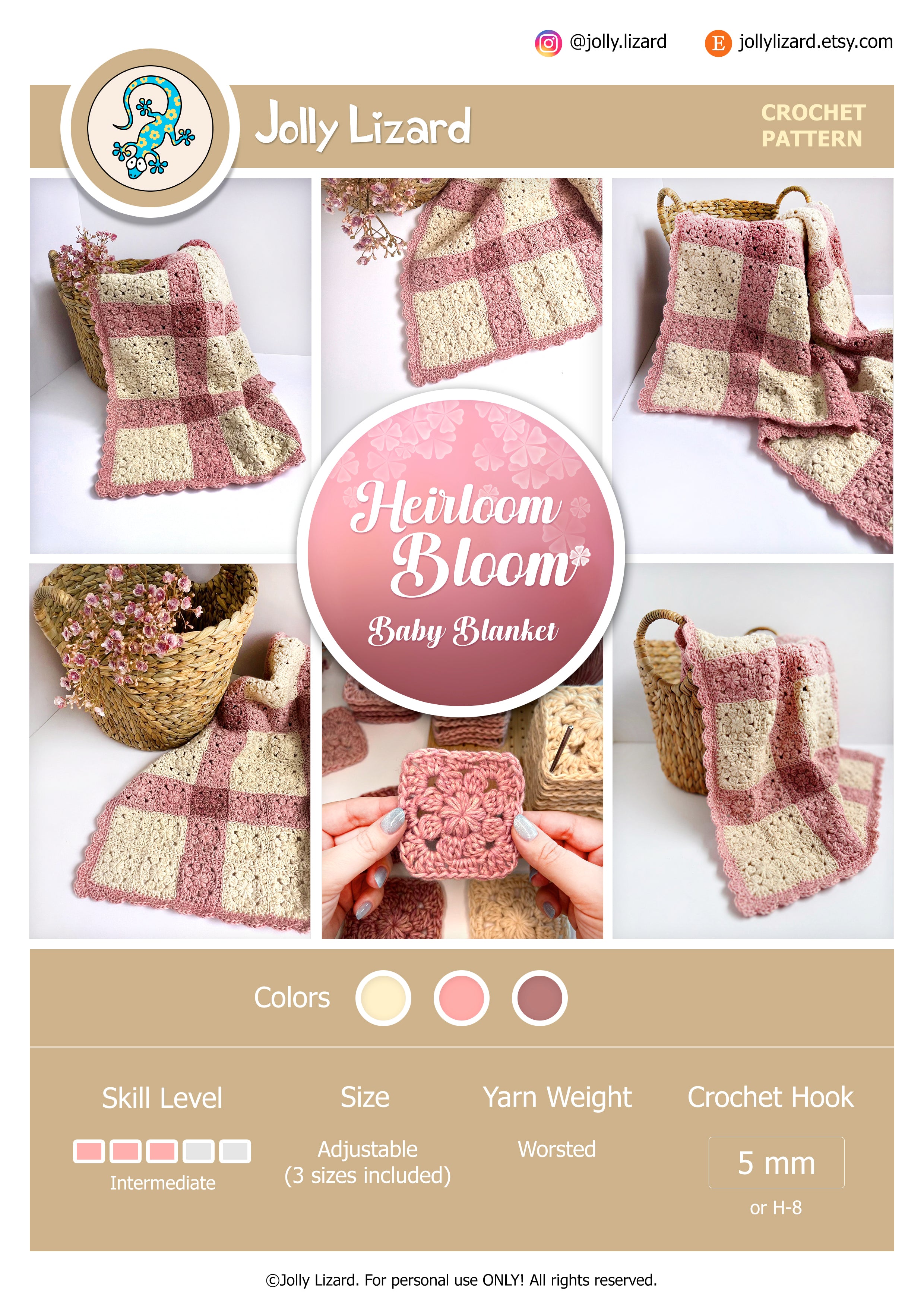 Heirloom Bloom Baby Blanket