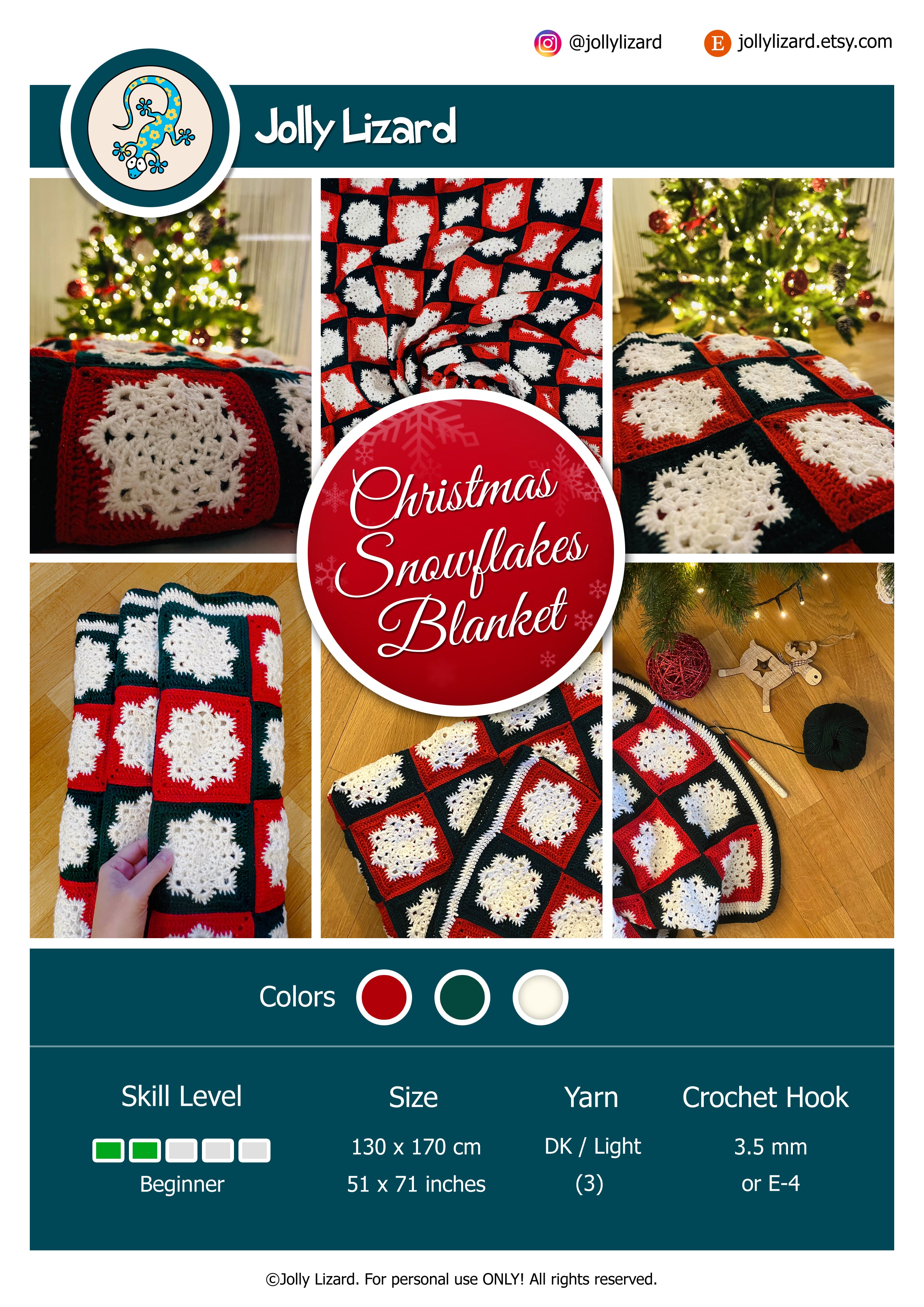 Christmas Snowflakes Blanket