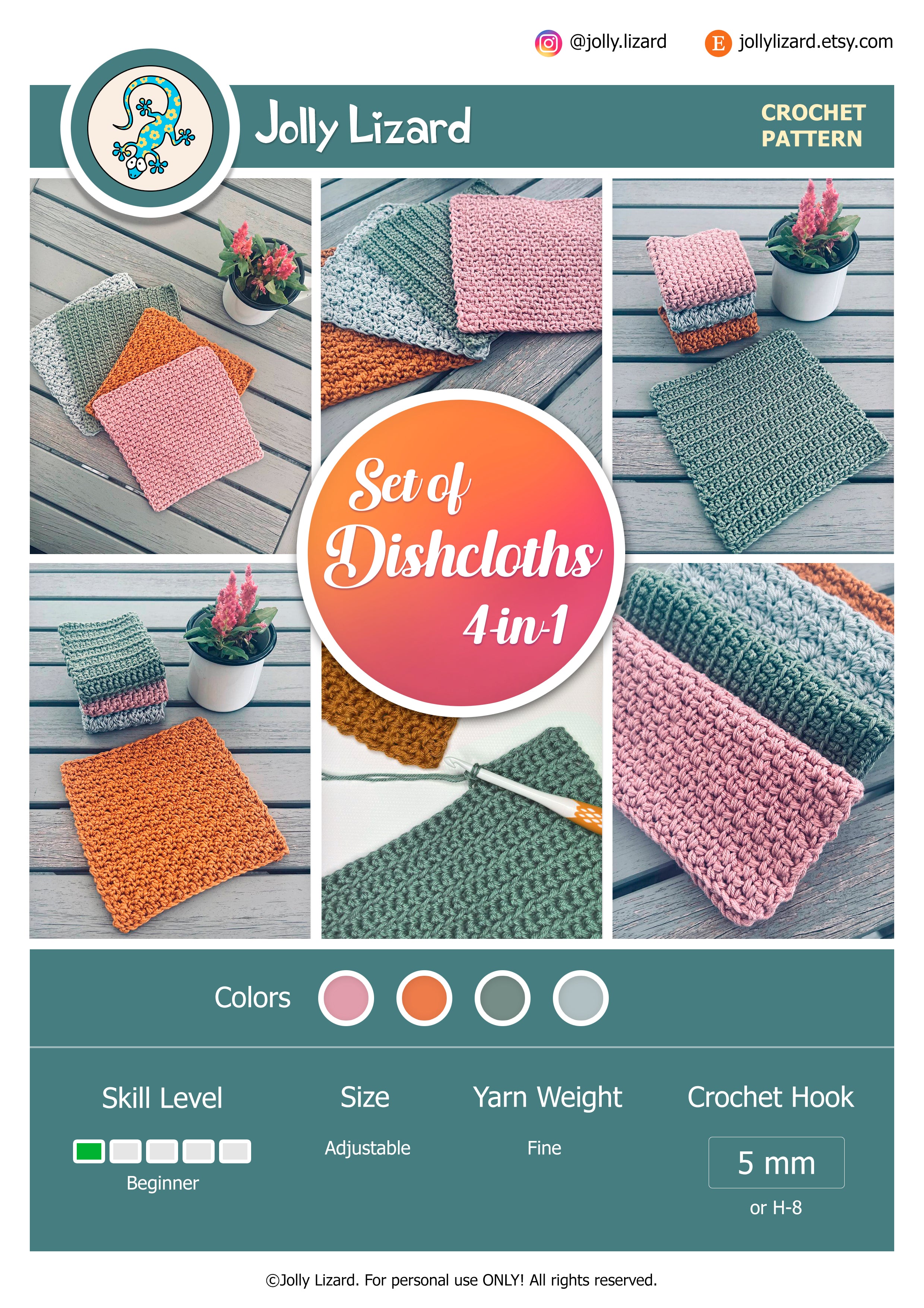 4-in-1 Set of Dishcloths