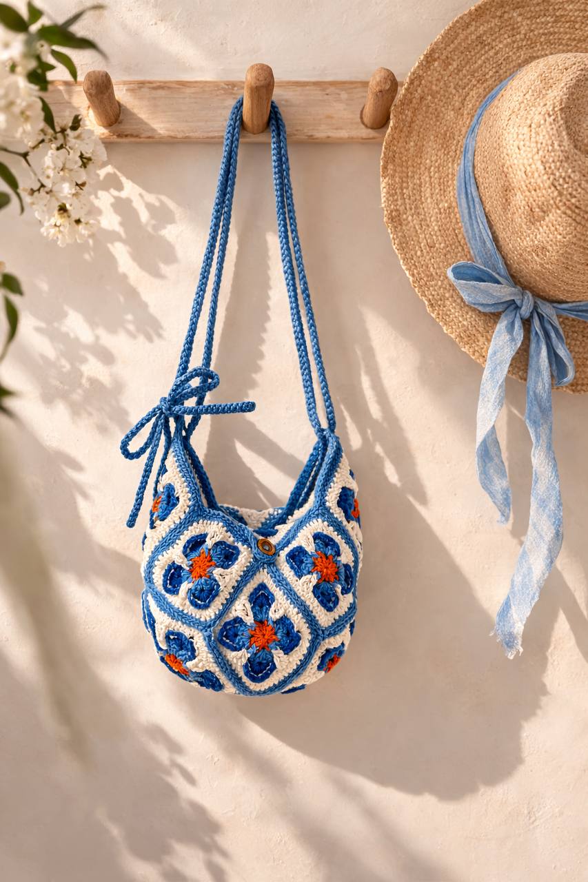 3-in-1 Azulejo Granny Square Bag