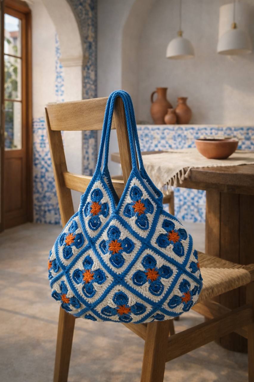 3-in-1 Azulejo Granny Square Bag