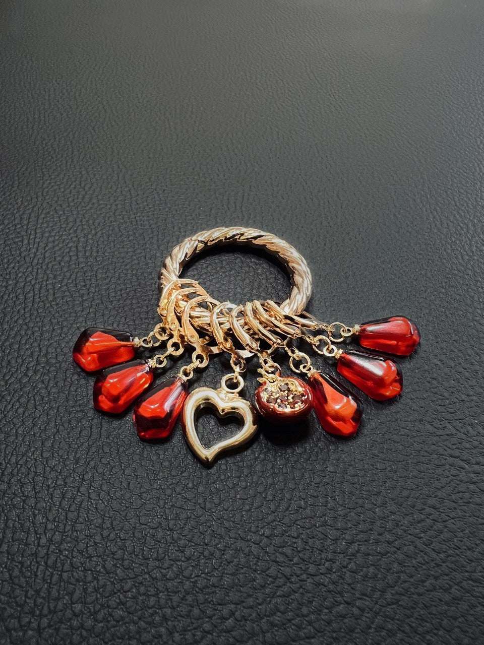 Pomegranate Love Stitch Markers Set of 8 with Holder