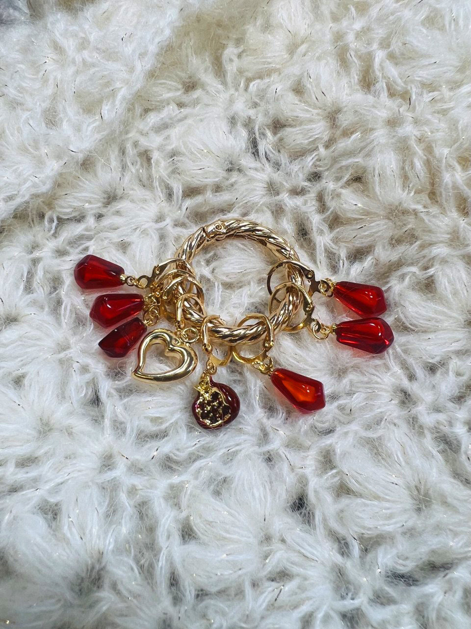Pomegranate Love Stitch Markers Set of 8 with Holder