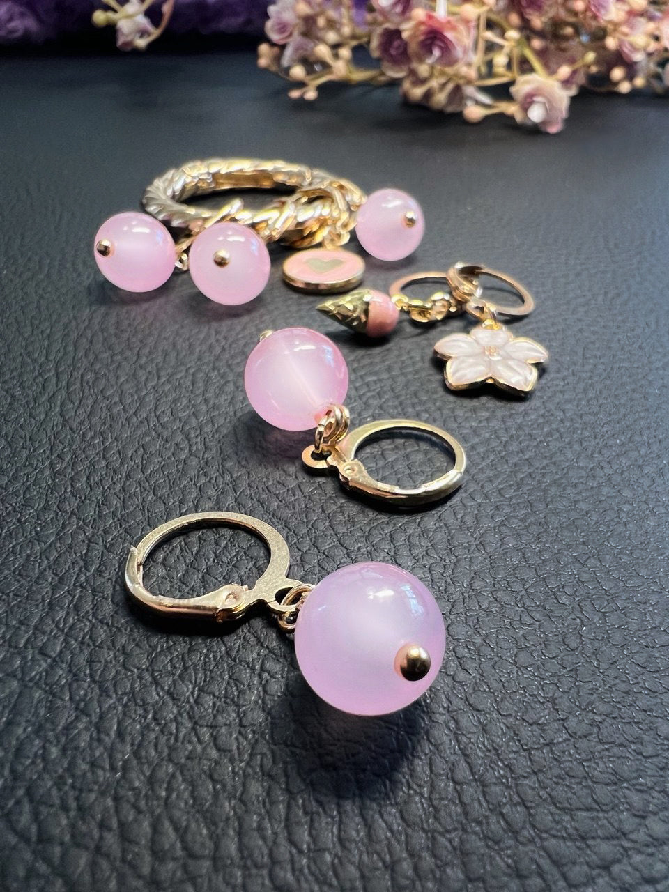 Pink Ice Cream Stitch Markers Set of 8 with Holder