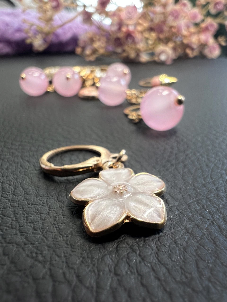Pink Ice Cream Stitch Markers Set of 8 with Holder