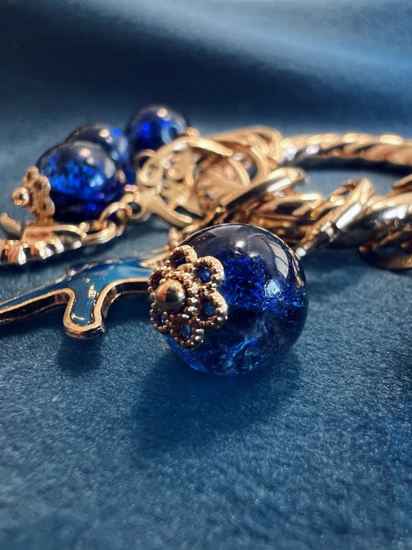Deep Blue Sea Stitch Markers Set of 8 with Holder