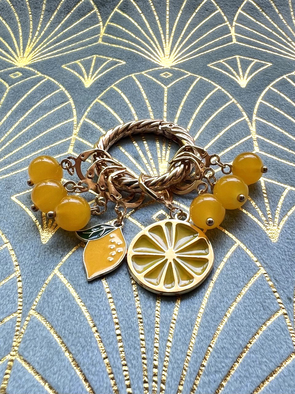 Limoncello Stitch Markers Set of 8 with Holder