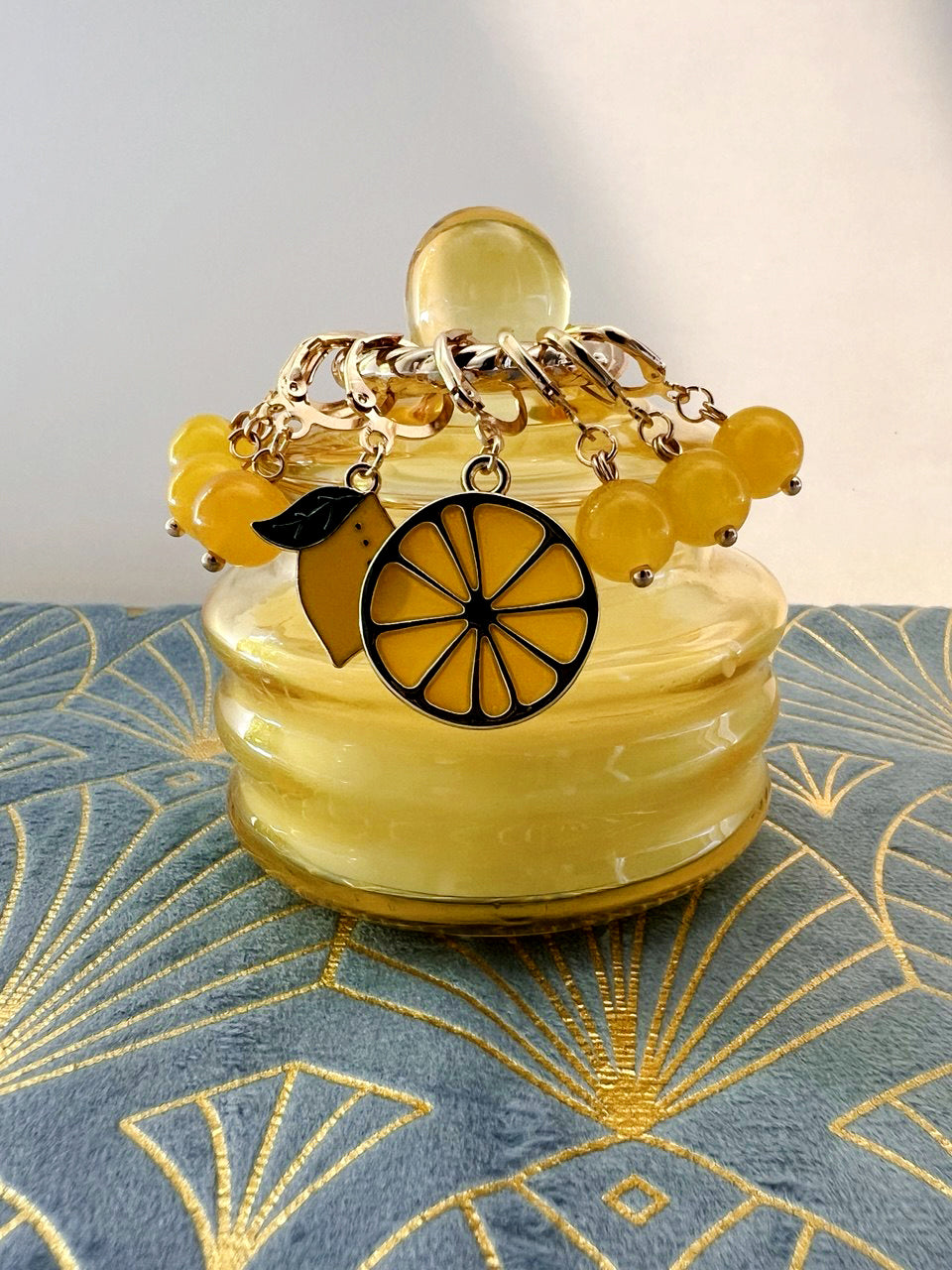 Limoncello Stitch Markers Set of 8 with Holder