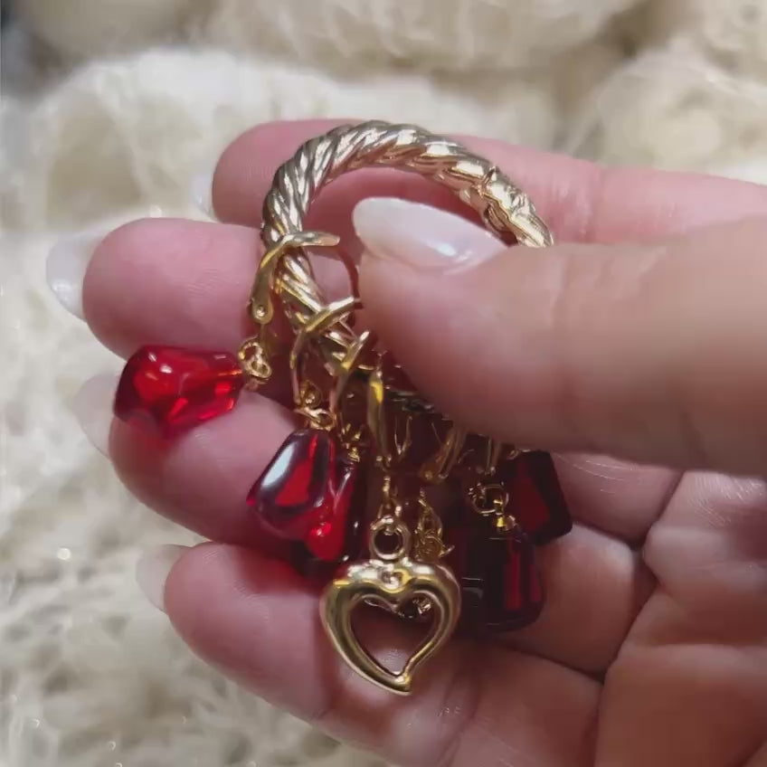 Pomegranate Love Stitch Markers Set of 8 with Holder